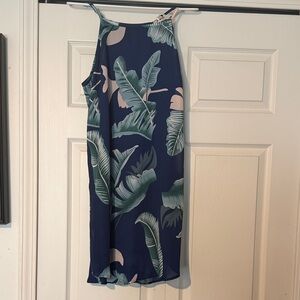 Tropical Leaf Print Dress